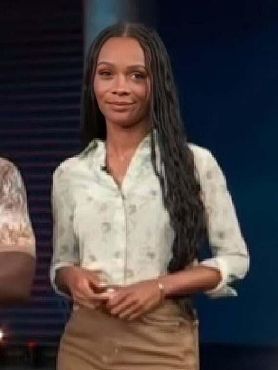 Access Hollywood Zuri Hall Green Floral Shirt