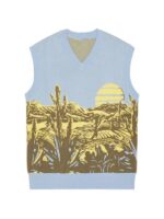 Access Hollywood Scott Evans Blue Printed Knit Vest