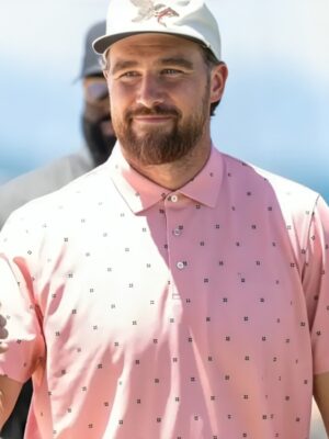 American Century Championship 2025 Travis Kelce Pink Polo Shirt