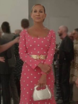 And Just Like That Sarah Jessica Parker Pink Embellished Dress