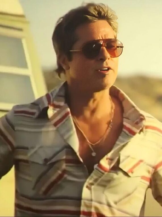 F1 The Movie 2025 Brad Pitt Stripe Shirt