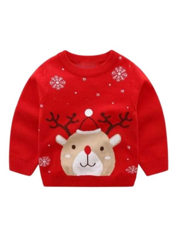 Christmas Snowflake & Deer Red Sweater