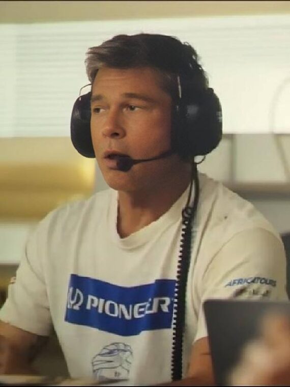 F1 The Movie 2025 Brad Pitt White T-shirt