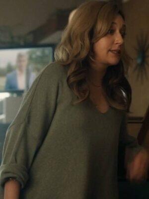 Stick Mariana Treviño V Neck Grey Sweatshirt