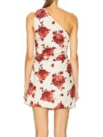 Access Hollywood Maggie Q White Floral O-Shoulder Mini Dress