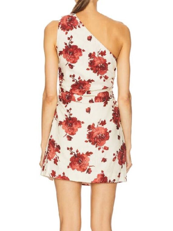 Access Hollywood Maggie Q White Floral O-Shoulder Mini Dress