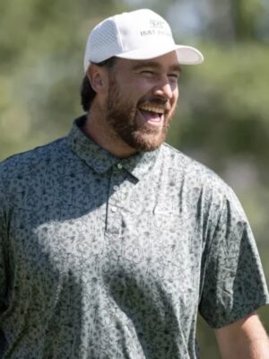 Travis Kelce Printed Polo Green Shirt