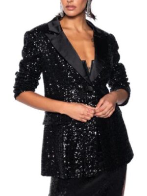 Alicia Warrington TV Series WWE Pay-Per-View 2025 WWE Backlash Alicia Taylor Black Sequin Blazer
