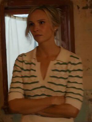 We Were Liars Candice King Striped Knit Polo Shirt