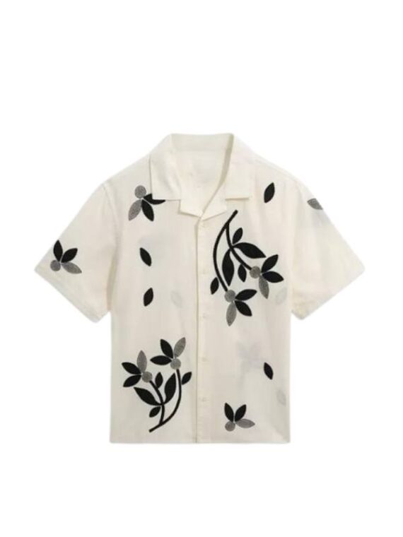 Access Hollywood 2025 Scott Evans White & Black Floral Shirt