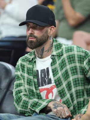 Adam Levine Maroon 5 Green Plaid Shirt
