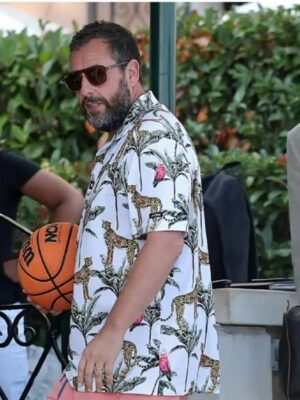 The 82nd Venice International Film Festival Adam Sandler White Printed Shirt