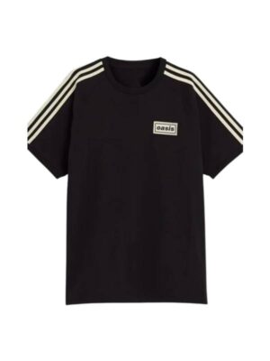 Adidas X Oasis Tour 3 Stripes Black T-Shirt