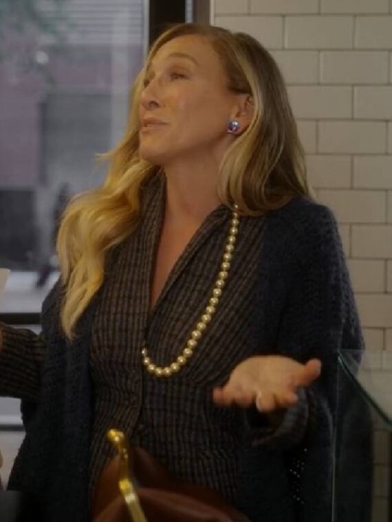 And Just Like That Sarah Jessica Parker Checked Tailored Jacket