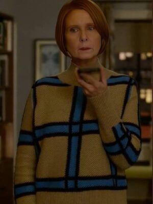 And Just Like That Miranda Hobbs Check Sweater