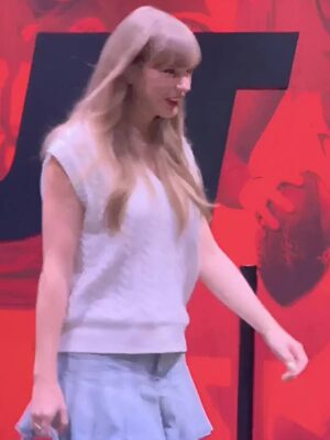 Taylor Swift Cincinnati vs Nebraska White Cable Knit Vest