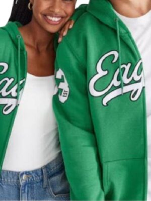 Philadelphia Eagles Script Full-Zip Kelly Green Hoodie - Unisex
