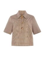 Only Murders In The Building S05 Selena Gomez Plaid Polo Top