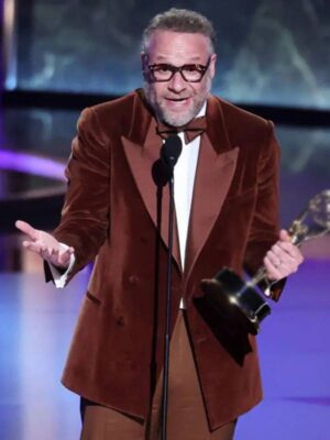 77th Primetime Emmy Awards Seth Rogen Brown Velvet Blazer - free shipment