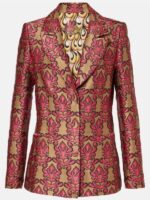 Access Daily 2025 Jane Lynch Pink Jacquard Blazer