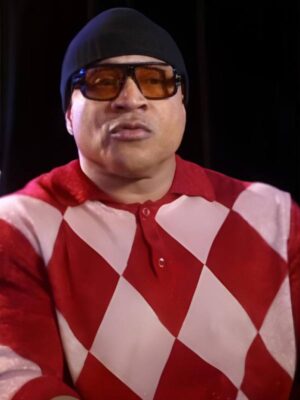 Access Hollywood LL Cool J Metallic Knit Polo Sweater