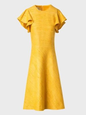 America’s Newsroom Dana Perino Yellow Ruffle Sleeve Dress