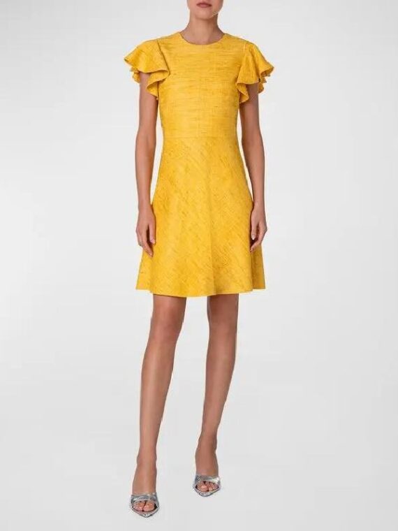 America’s Newsroom Dana Perino Yellow Ruffle Sleeve Dress