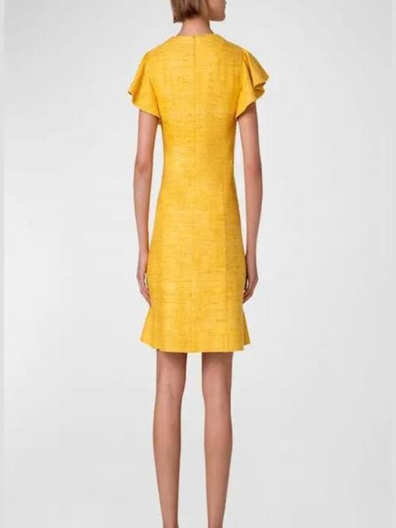 America’s Newsroom Dana Perino Yellow Ruffle Sleeve Dress