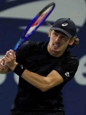 US Open 2025 Alex de Minaur Black Crew Neck Tennis T-Shirt