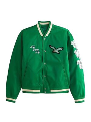 Abercrombie Philadelphia Eagles Green Varsity Bomber Jacket