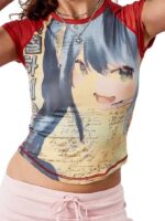 Wednesday Emma Myers Anime Raglan Tee