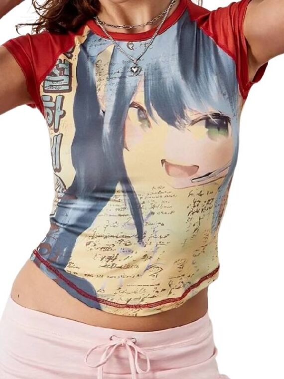Wednesday Emma Myers Anime Raglan Tee