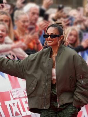 Alesha Dixon Britain’s Got Talent Blackpool Auditions 2025 Olive Green Bomber Jacket