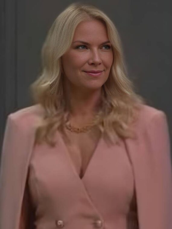 Bold And The Beautiful Katherine Kelly Lang Pink Cape Blazer