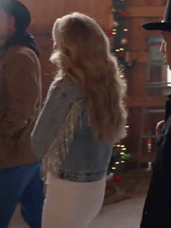 A Royal Montana Christmas 2025 Fiona Gubelmann Fringe Denim Jacket