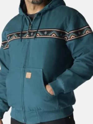 Recreation - 50th Anniversary Montana Hooded Teal Green Zip-up Aztec Jacket