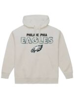 Philadelphia Eagles Sketch Outline White Hoodie