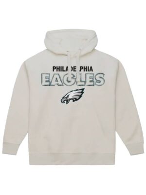Philadelphia Eagles Sketch Outline White Hoodie