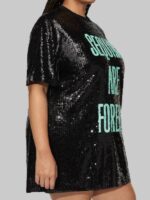 Taylor Swift Sequins Are Forever Black T-Shirt Dress