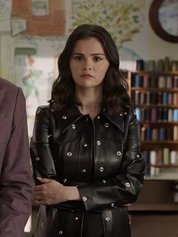 Only Murders in the Building S05 Selena Gomez Black Grommet Coat