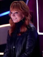 The Voice S28 Reba McEntire Fringed Studded Leather Jacket