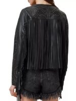 The Voice S28 Reba McEntire Fringed Studded Leather Jacket