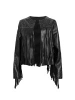 The Voice S28 Reba McEntire Fringed Studded Leather Jacket