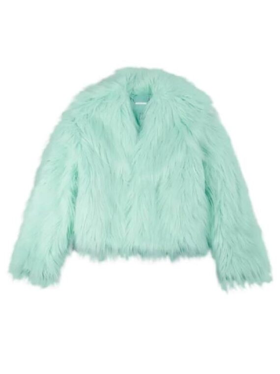 The Life Of A Showgirl Mint Faux Fur Coat