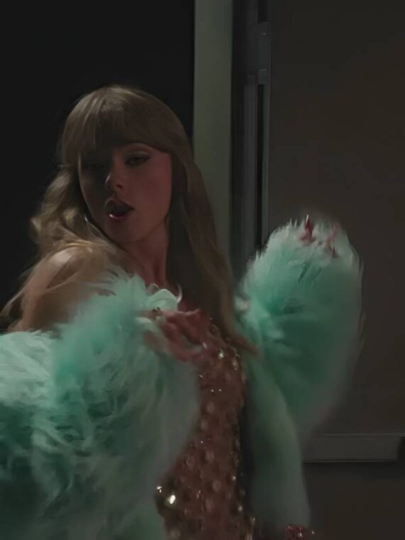 The Life Of A Showgirl Mint Faux Fur Coat