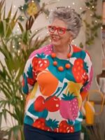 The Great British Bake Off Prue Leith Fruit Printed Sweater