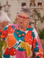The Great British Bake Off Prue Leith Fruit Printed Sweater