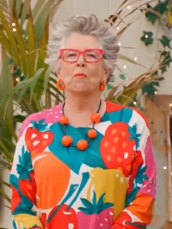 The Great British Bake Off Prue Leith Fruit Printed Sweater