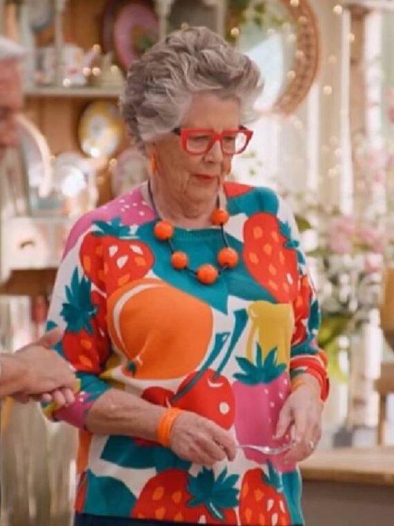 The Great British Bake Off Prue Leith Fruit Printed Sweater