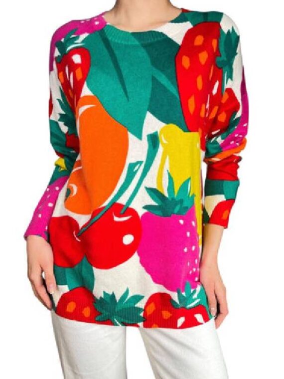 The Great British Bake Off Prue Leith Fruit Printed Sweater